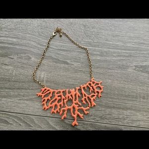 Enamel coral branch necklace